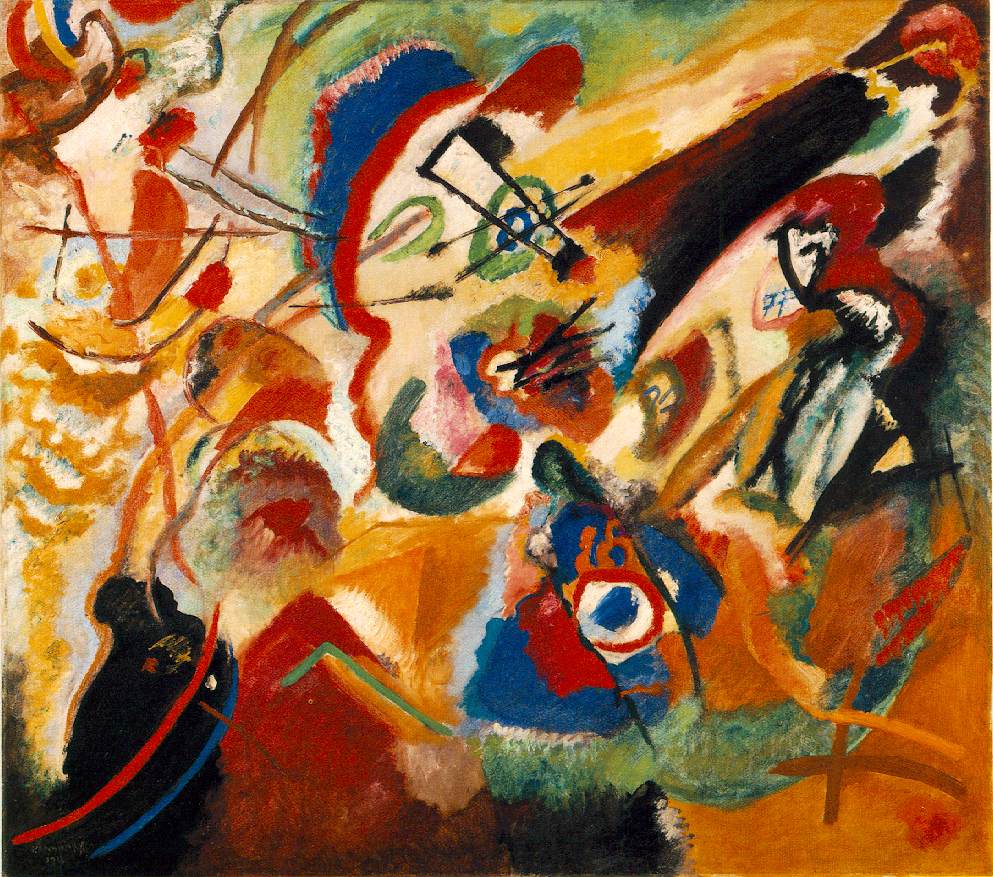 Fragment 2 for Composition VII 1913 (180 Kb); Oil on canvas, 87.5 x 99.5 cm (34 1/2 x 39 1/4 in); Albright-Knox Art Gallery, Buffalo, NY 